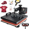 15x15 Heat Press Machine with Hat Press, 360° Swing Away Digital Tshirt Press Machine J971733
