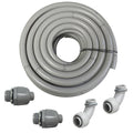 2 in. Dia x 25 ft. Non-Metallic UL Liquid Tight Electrical Conduit Kit with 2 Straight and 2 Angle Fittings D8006