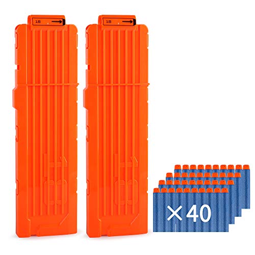 2 Pack 18-Dart Quick Reload Clip and 40 Dart Refill Pack (Orange) P46543