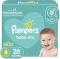 Size 4 Baby Dry Diapers, 28 Count Z260565