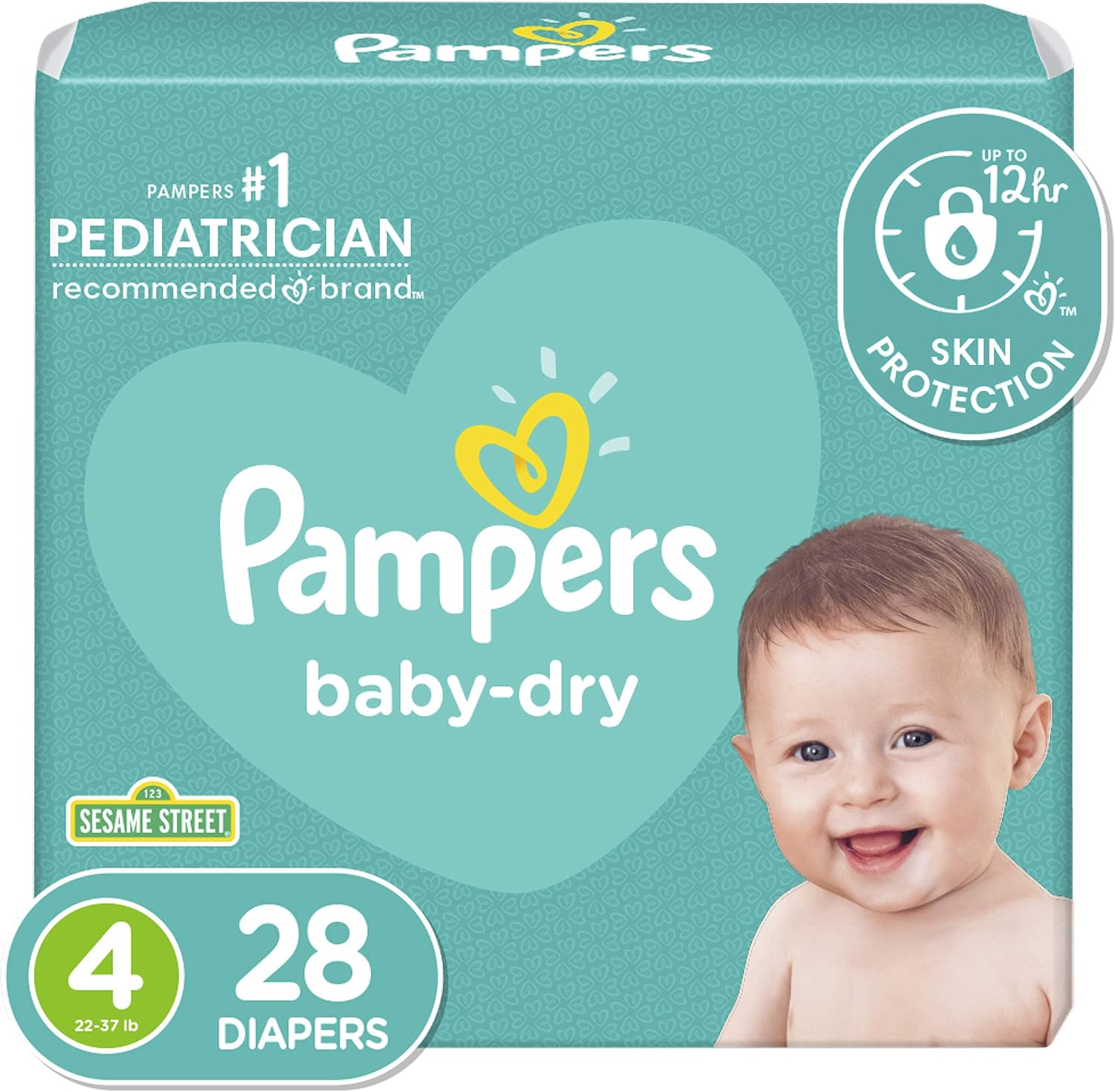 Size 4 Baby Dry Diapers, 28 Count Z260565