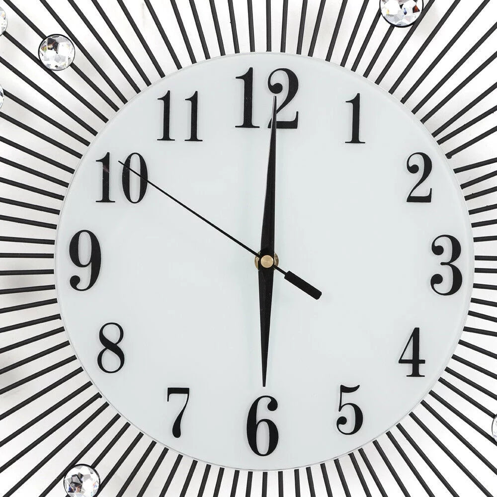 Large Wall Clocks 24 in Modern 3D Crystal Diamond Decorative D23959