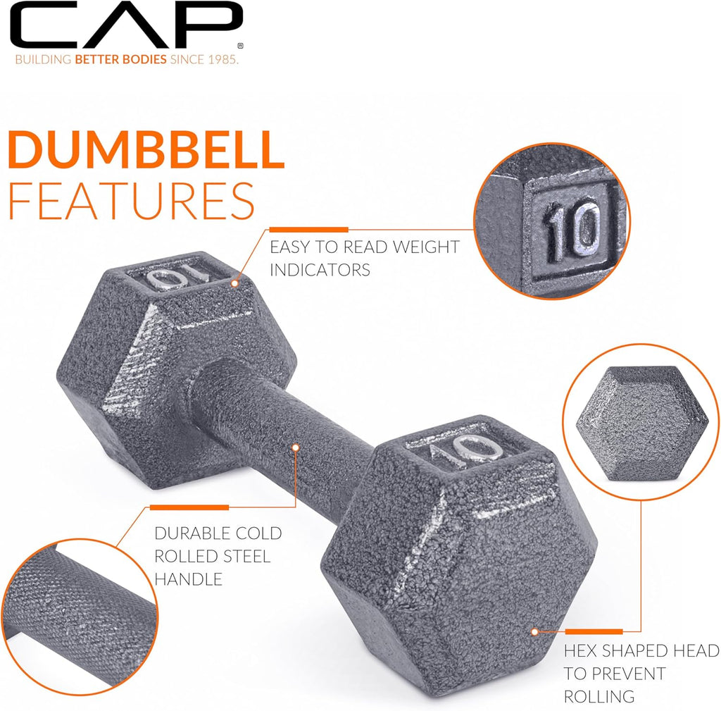 45 lb Cast Iron Hex Dumbbell W1097