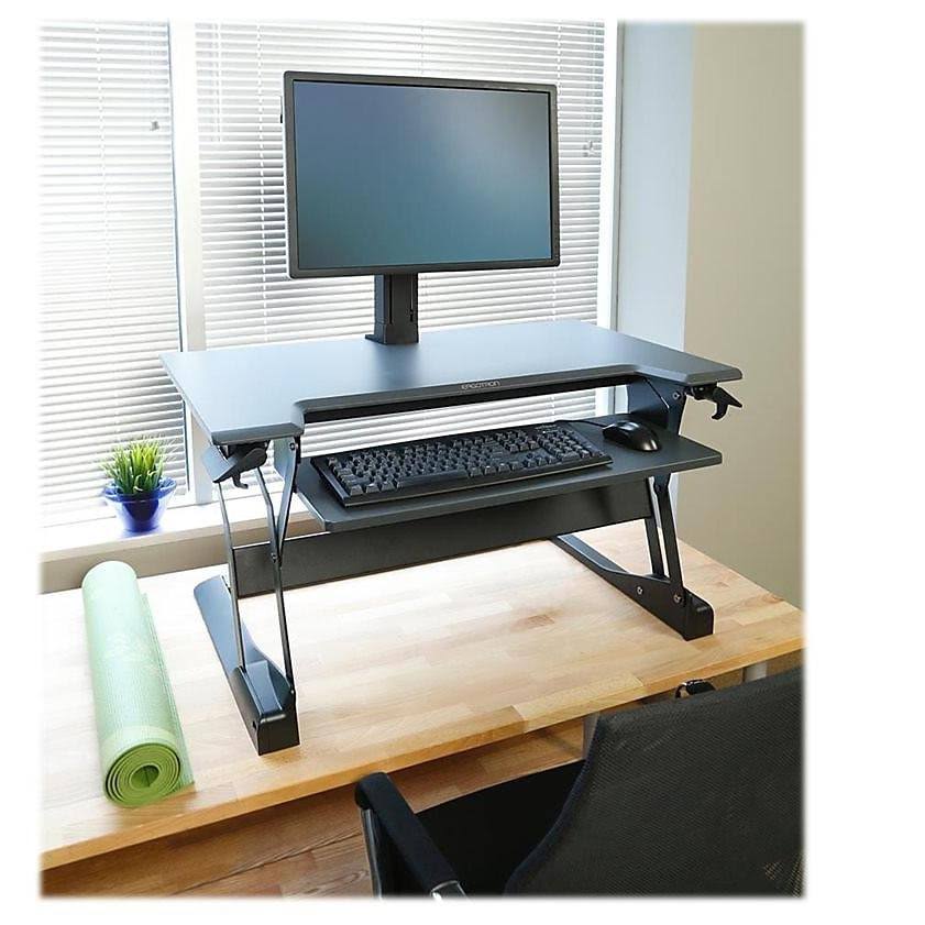 Black Sit-Stand Desktop Workstation E785
