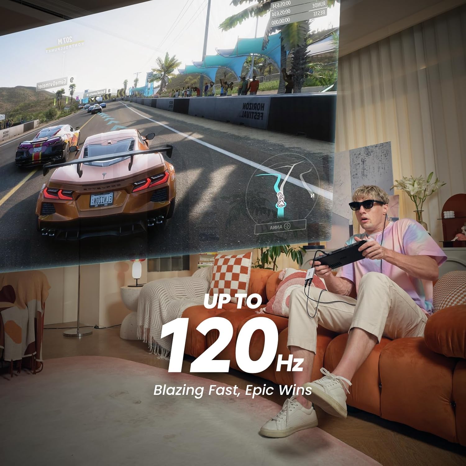 AR Glasses with 130" Wearable Display, 72g 120Hz 1080P W6888