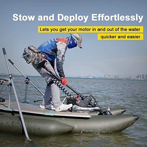 Black 12V 55lbs 48 inch Bow Mount Electric Trolling Motor with Foot Control X877