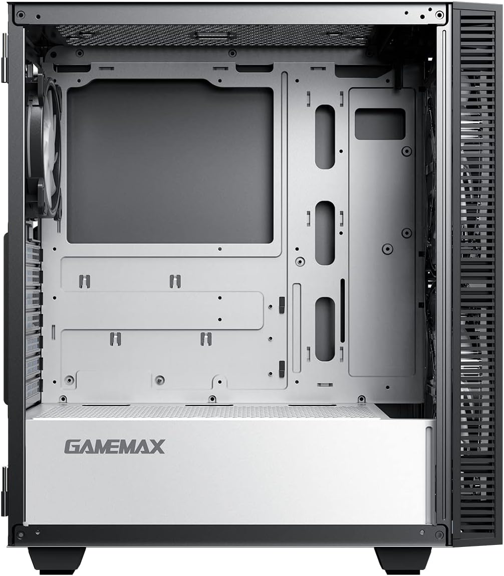 Black Mid-Tower ATX ARGB PC Gaming Case with Tempered Glass Side Panel H21223