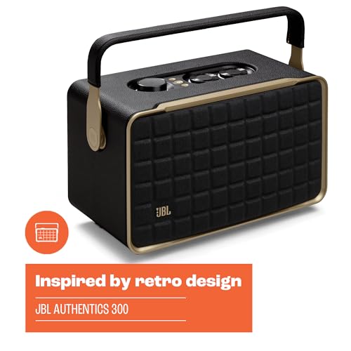 Retro Style Smart Home Speaker with Wi-Fi, Bluetooth and Voice Assistants (Black/Gold) Z976556