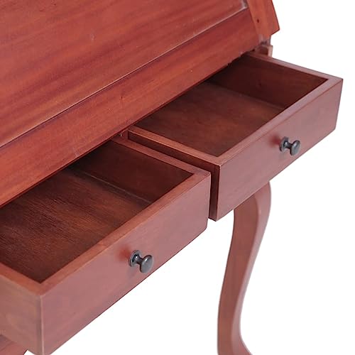 Brown Solid Wood Secretary Desk with Flip Top B862