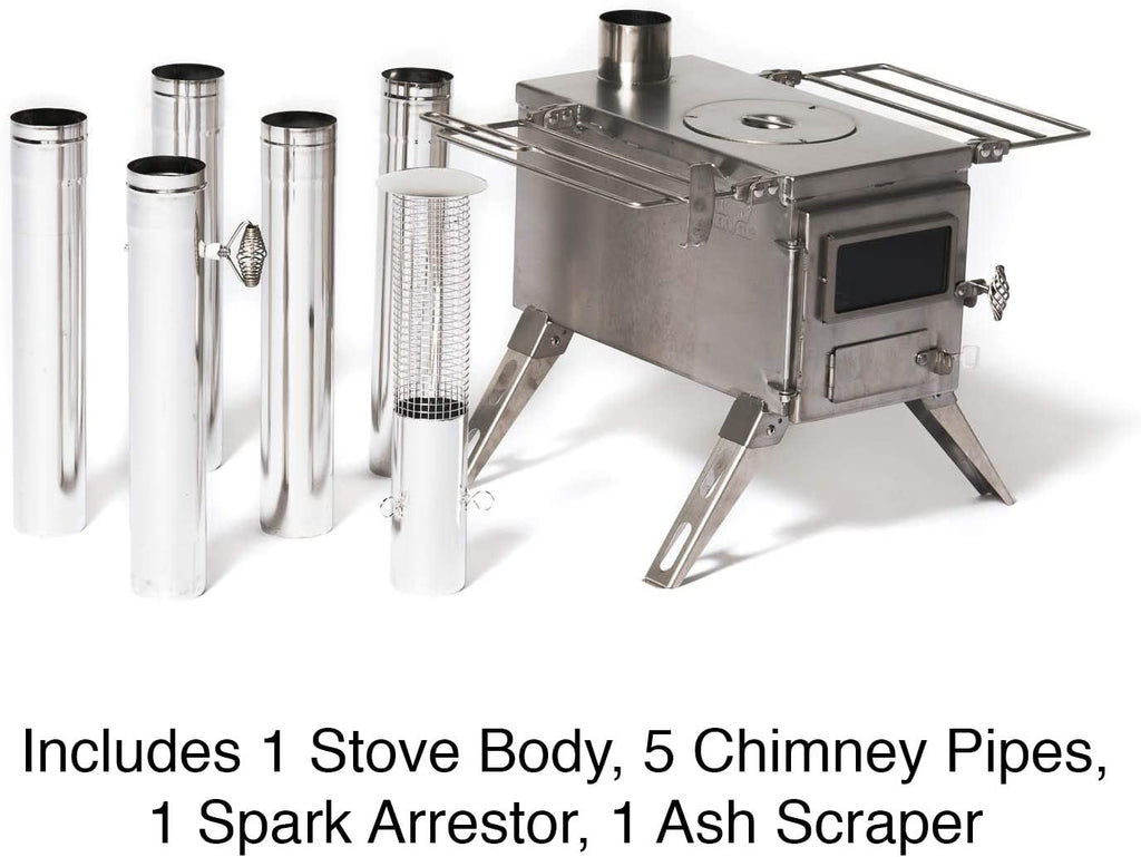 800 Cubic Inch Tent Stove with Chimney Pipe P991