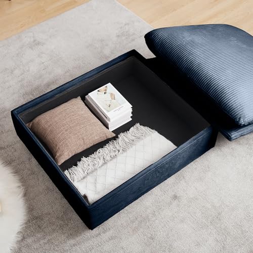 Oversized Corduroy Accent Chair with Storage Ottoman H853967