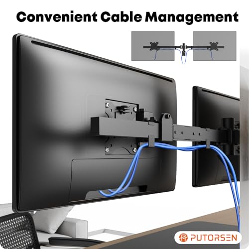 Black Dual Monitor Wall Mount, VESA 75x75/100x100mm V6612