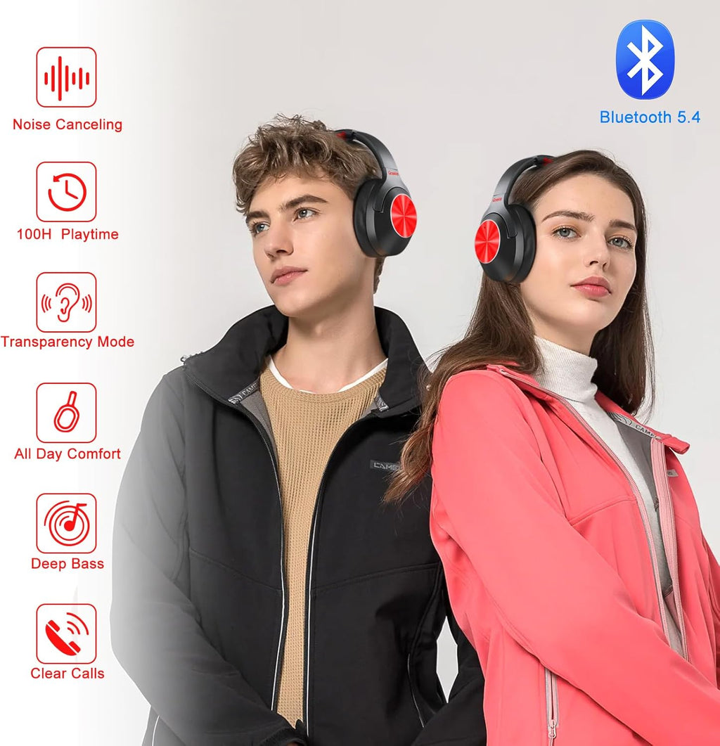 Hybrid Active Noise Cancelling Over Ear Bluetooth Headphones, 100H Playtime O5016