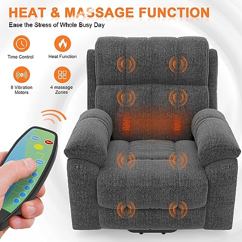 Super Oversized Lift Recliner with Massage and Heat S247