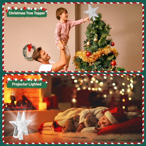 Gold Christmas Tree Topper with LED Projection X564870