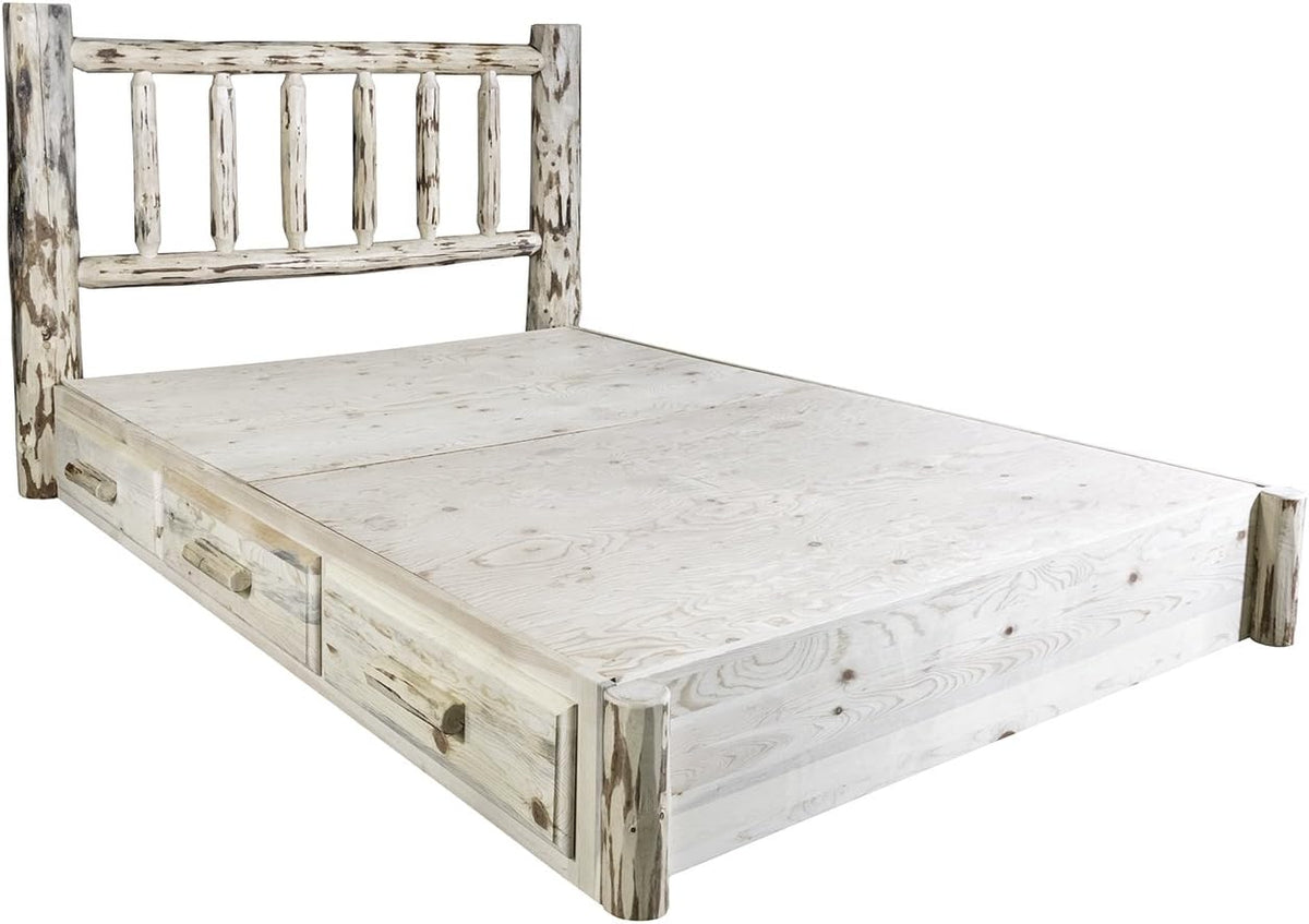 Queen Platform Bed with Storage X596
