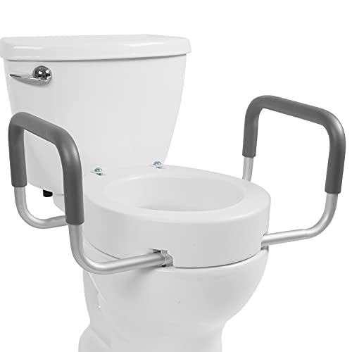 White Raised Toilet Seat with Handles R993594