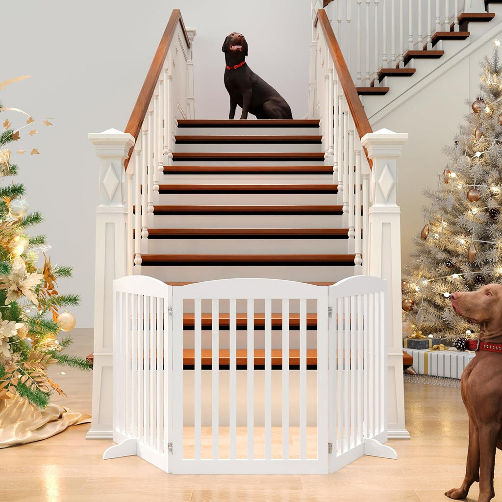 White 72" Tall 30" Wooden Pet Gate A464
