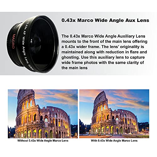 DSLR Camera with 18-55mm + 75-300mm Lenses, 64GB Memory Card, Tripod, Case, Wideangle Lenses F979498