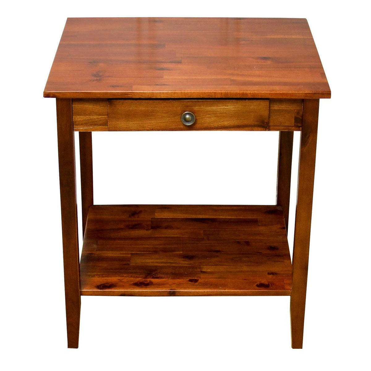 Solid Acacia 1-Drawer End Table - Mahogany X361