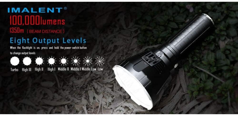 100,000 Lumens Rechargeable LED Flashlight W72308