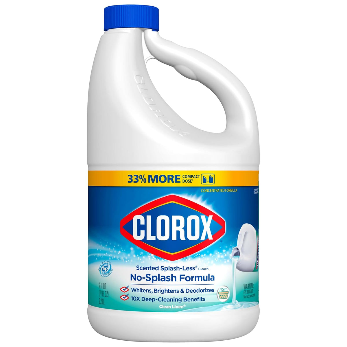 Concentrated Bleach, Clean Linen, 77 Ounce Bottle M3891