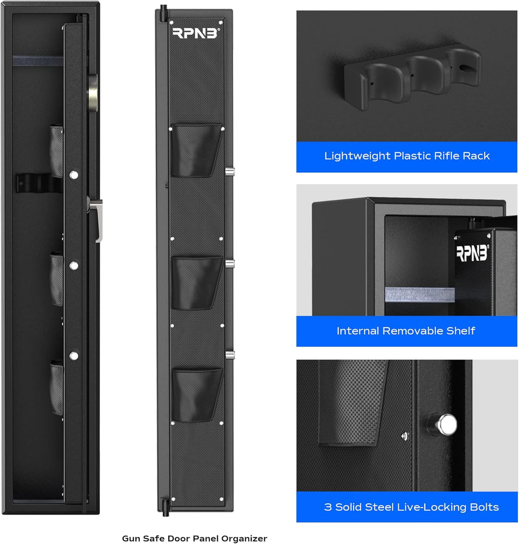 Large Biometric Rifle Safe with Removable Shelf K500819