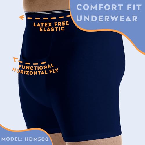 Men’s Incontinence Boxer Briefs Pack of 3 White Large Waist 38-40" T39243