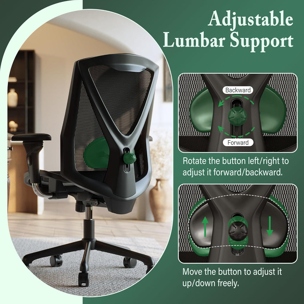 Executive Office Chair with Adjustable Lumbar Support and Swivel Mesh E79456