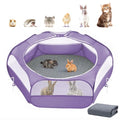 Small Animals Playpen, Waterproof Pet Cage Tent with Zippered Cover, Portable Outdoor Yard Fence with 3 Metal Rod, Green T7612