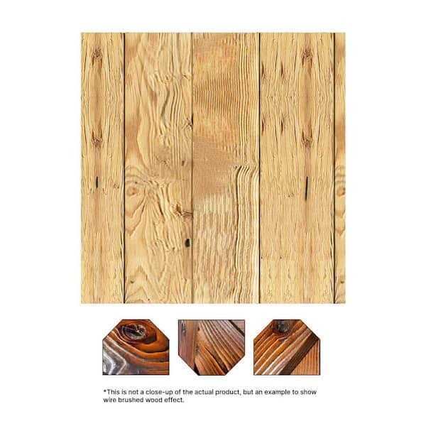 3/4 in. x 8 in. x 7 ft. Wire Brushed Knotty Pine Tongue and Groove Siding Board T416367