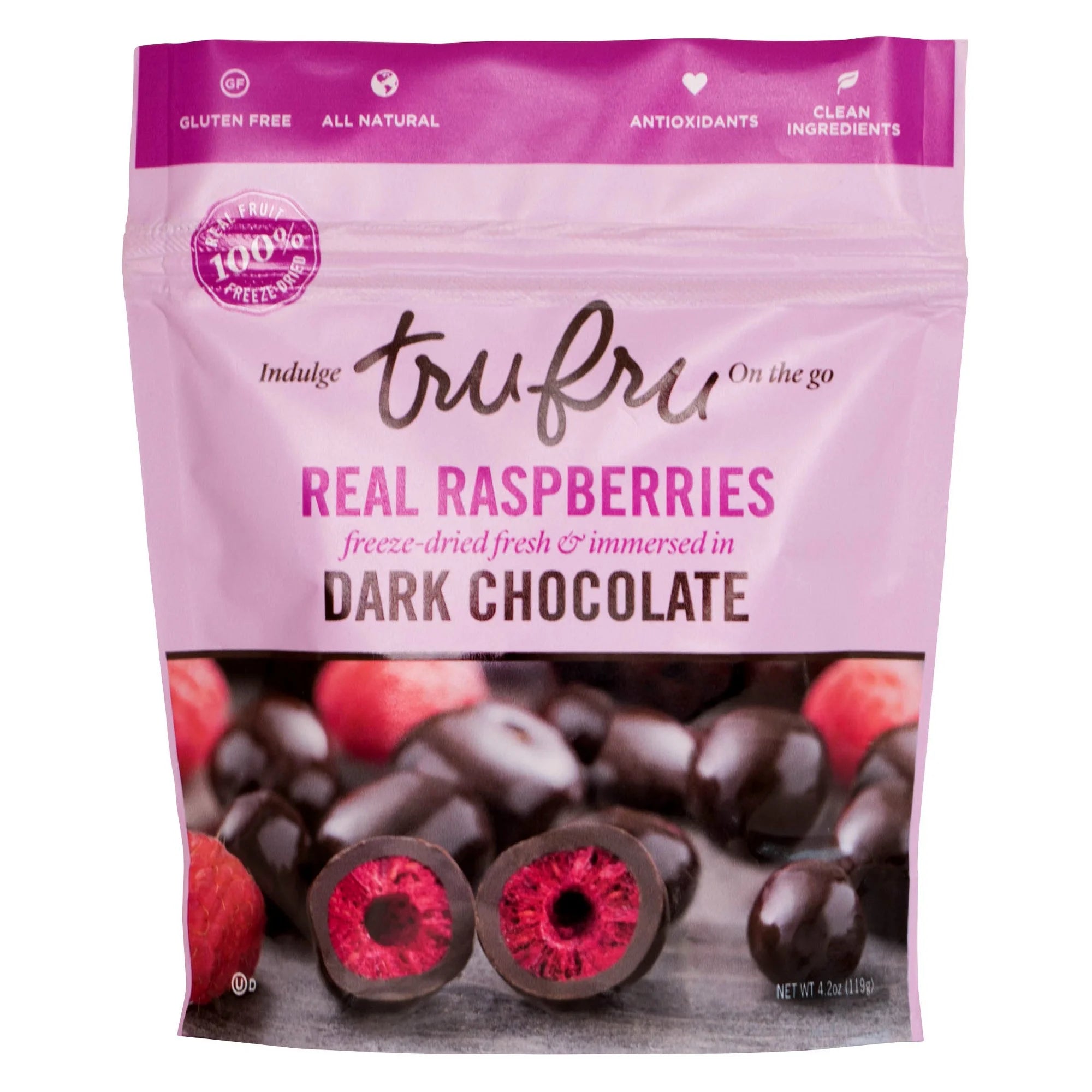 Dark Chocolate Dipped Freeze-Dried Raspberries, 4.2oz (Pack of 4) Z35269