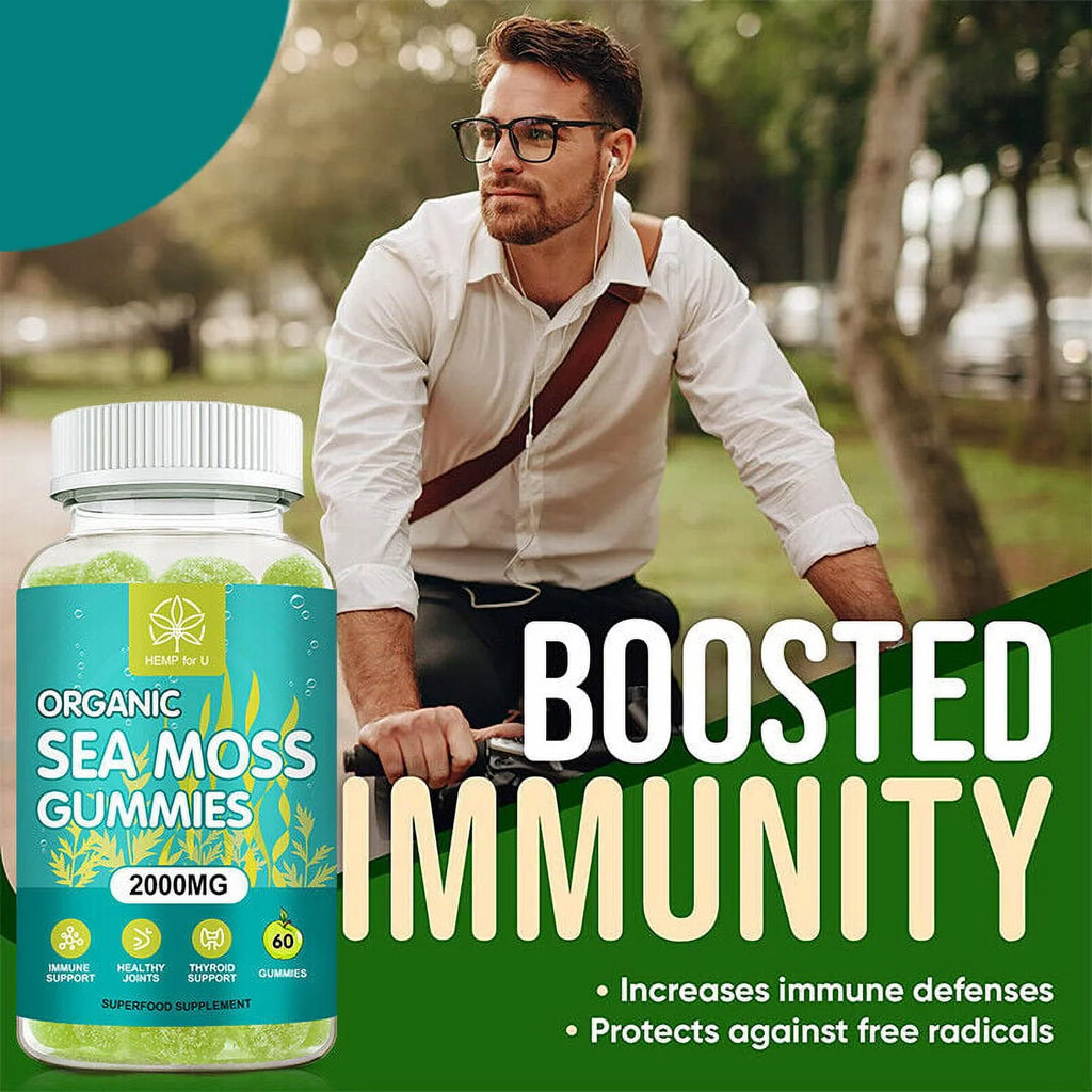 Organic Sea Moss Gummies, 2000mg 60 Capsule H58489
