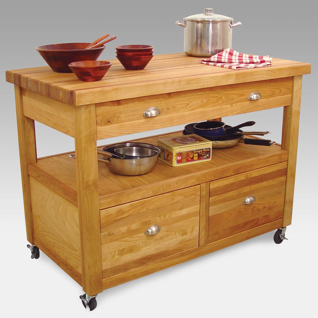 Natural Butcher Block Island Workcenter H556
