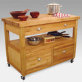 Natural Butcher Block Island Workcenter H556