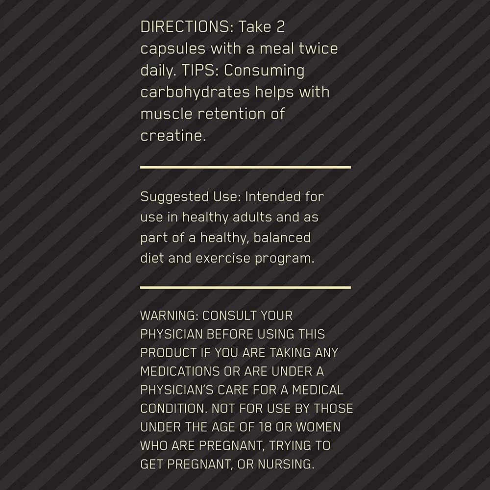 100 Caps Creatine Monohydrate Capsules L38009
