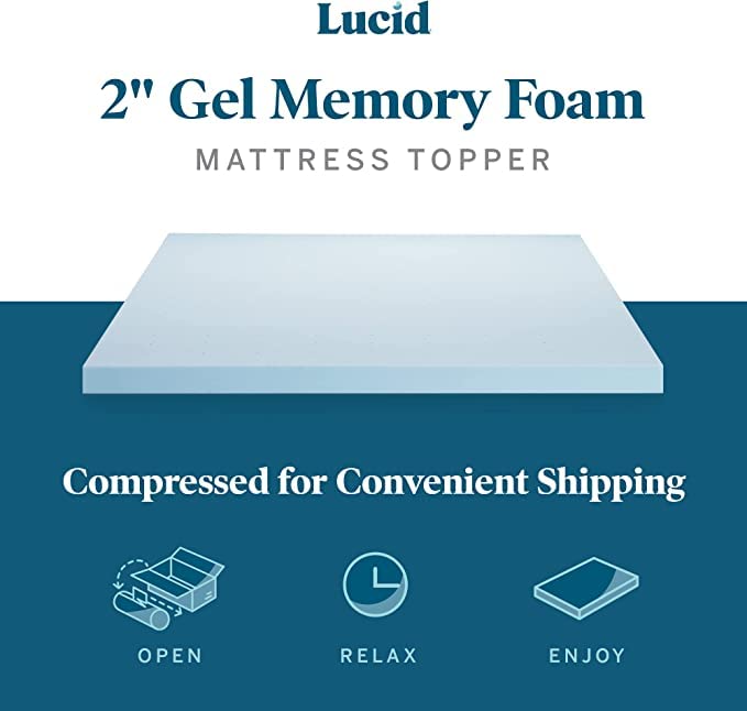 4 Inch Gel Memory Foam Mattress Topper, Twin XL, Blue A693364