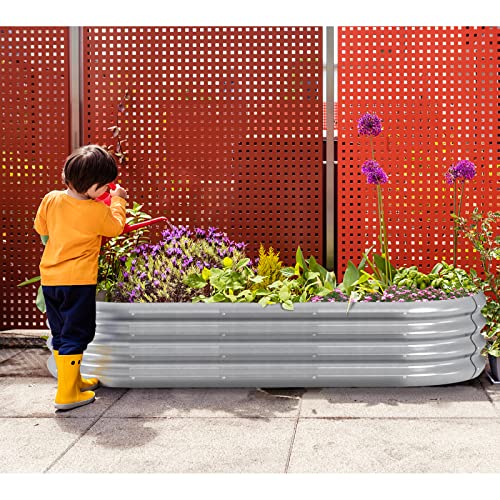 Oval Galvanized Steel Planter Box D859