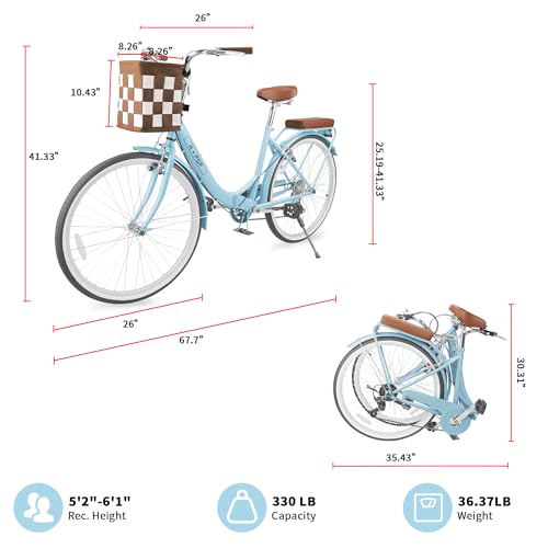 26-Inch 7-Speed Women's Bike with Front Basket N52188