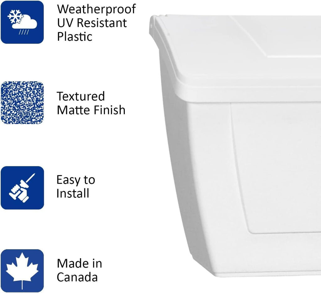 White Plastic Horizontal Mailbox with Newspaper Hook E992394