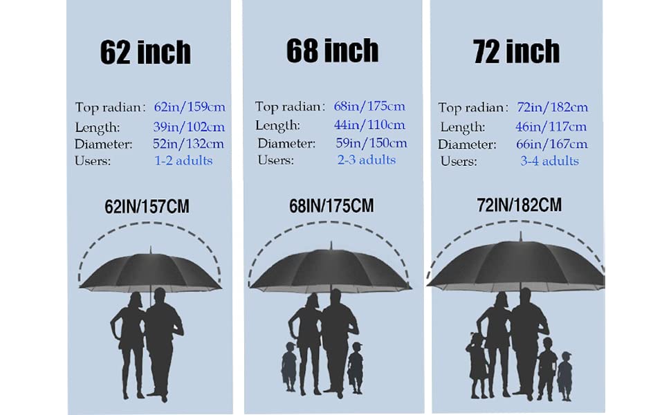 Large 62 Inch Double Canopy Windproof Waterproof Golf Umbrella J73192