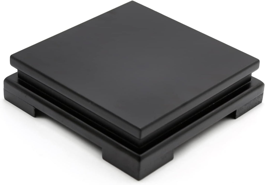 Square Wood Display Stand 6.7" W x 6.7" D x 1.7" H (Black) D2336