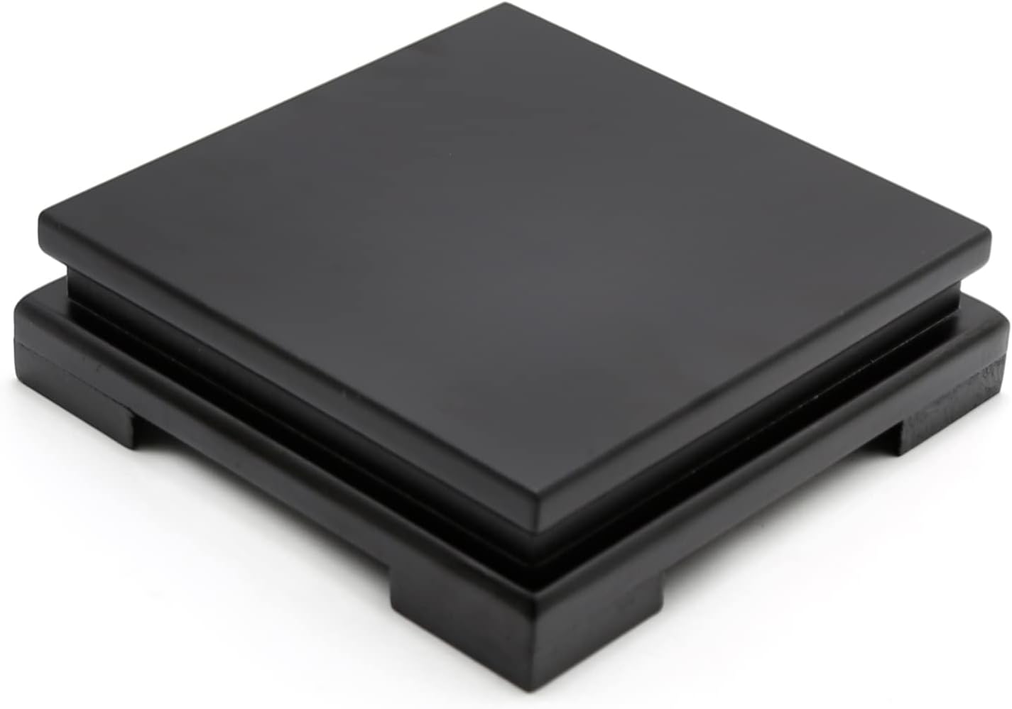 Square Wood Display Stand 6.7" W x 6.7" D x 1.7" H (Black) D2336