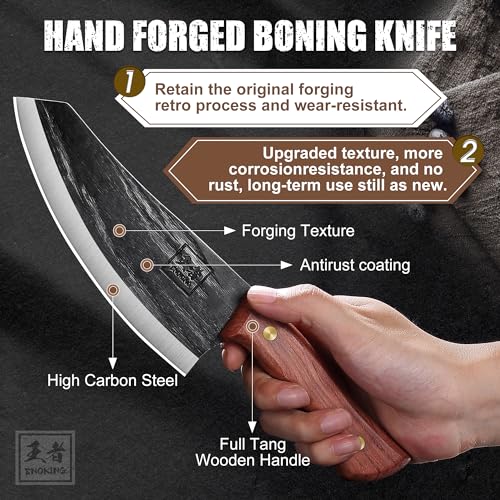 6.6 Inch High Carbon Steel Nakiri Knife with Leather Sheath M550