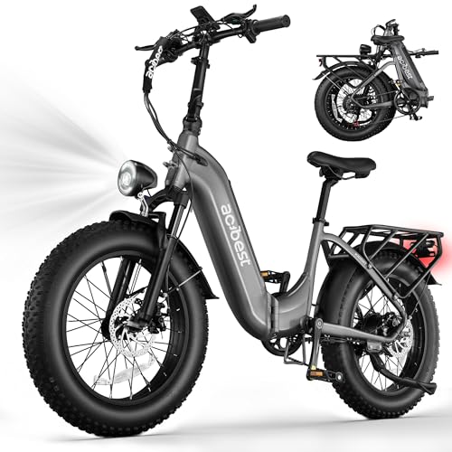 20" Fat Tire Step-Thru Electric Bike with 48V 15AH Removable Battery, 7-Speed Y45447