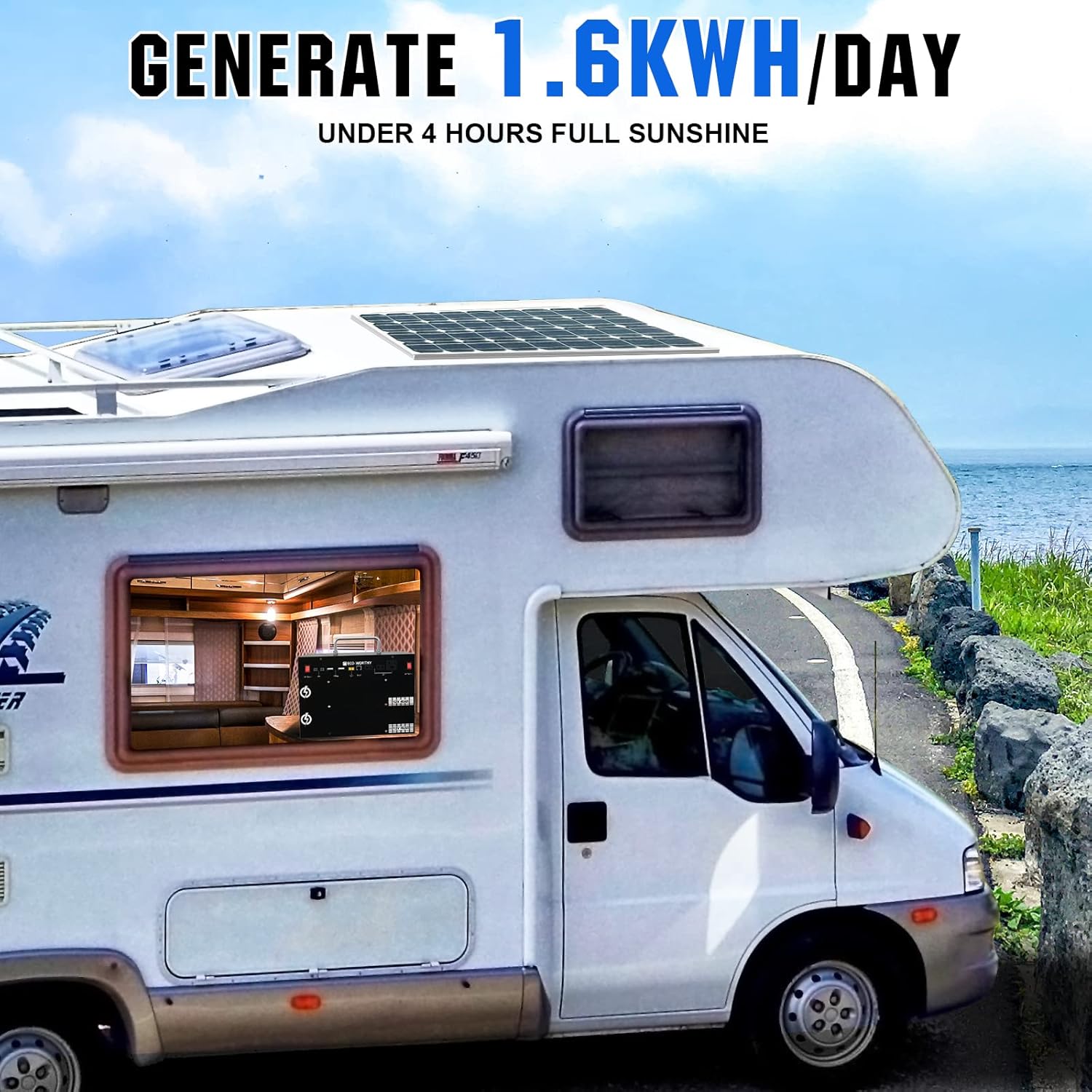 400W 1.6KWH Complete Solar Power System with 2 Solar Panels and Power Station W87373