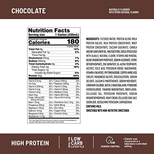 Chocolate Protein Shake, 20g Protein, 12 Count N14544