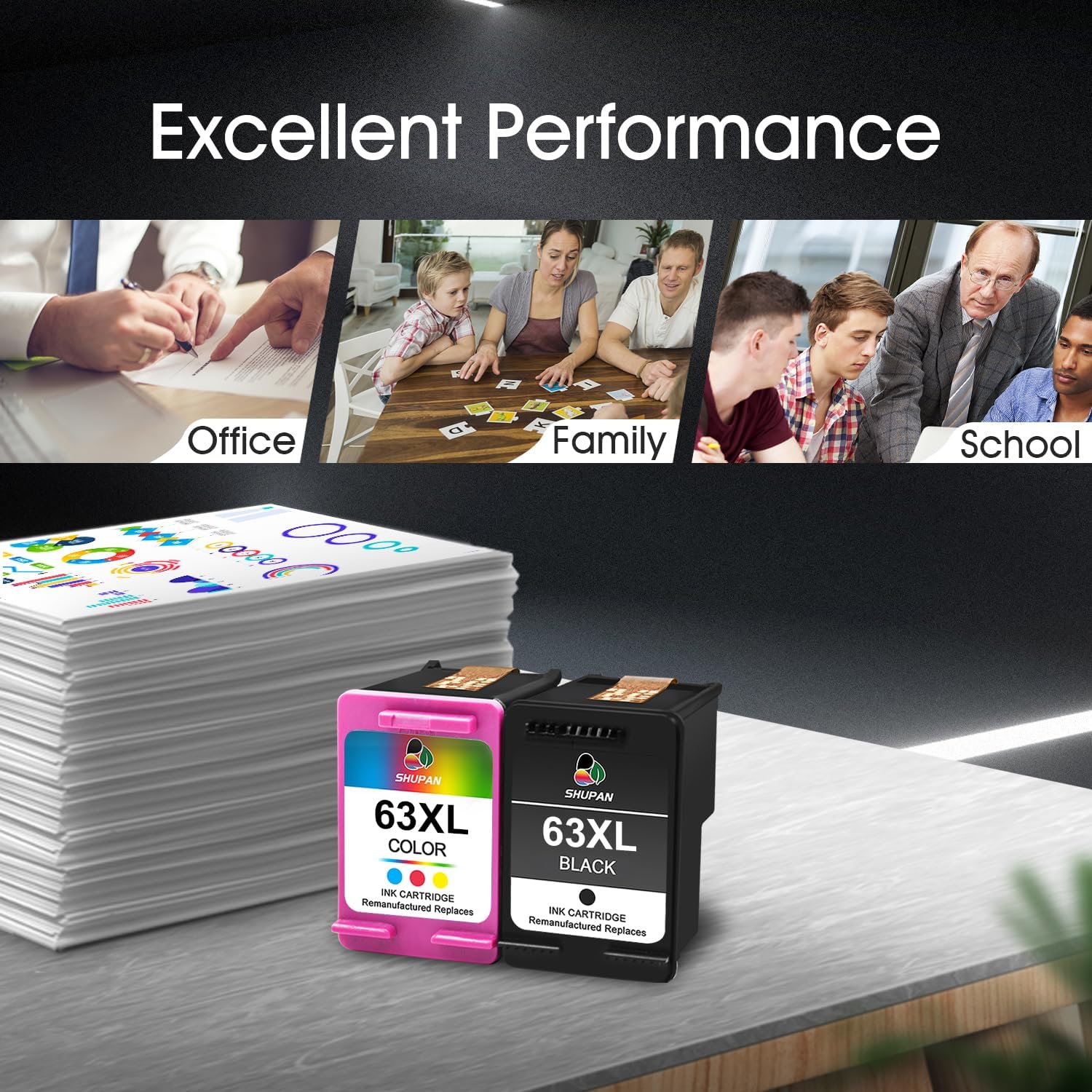 63XL Black and Color Ink Cartridge Combo Pack E204