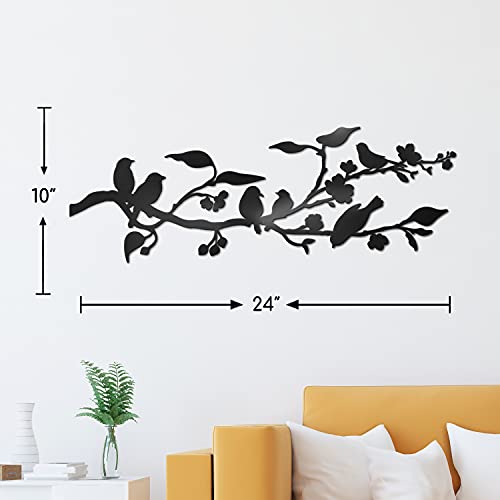 Metal Birds Wall Art (Medium - 24"X10") Q3978