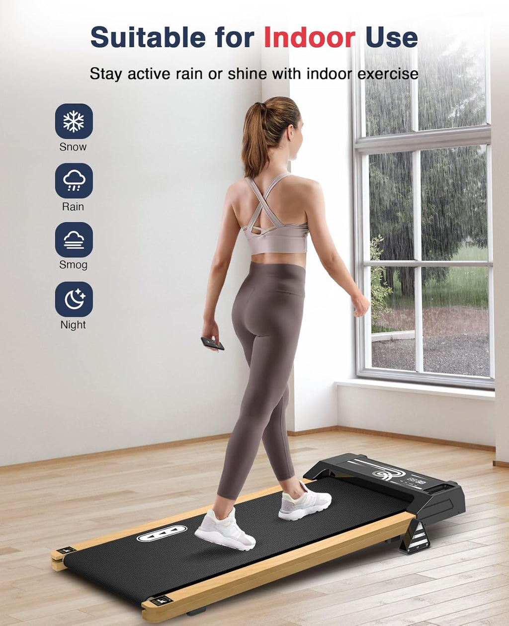 Wood Walking Pad with Incline Under Desk Treadmill S608539